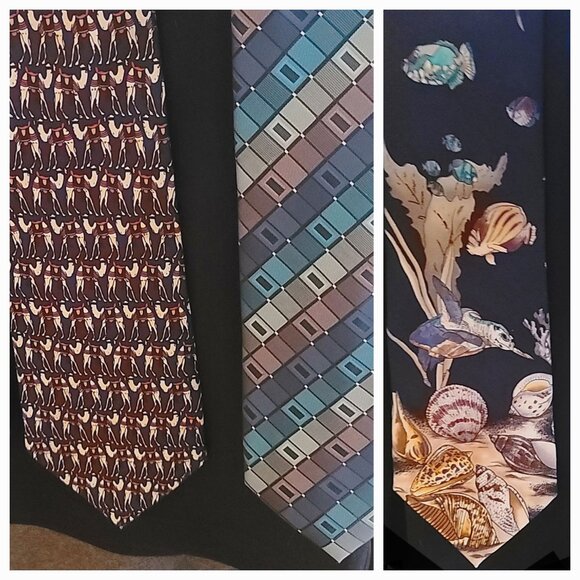 VAN HEUSEN  NWT Suit Jacket Sz 44R  with 3 used designer ties - Picture 3 of 12